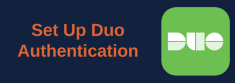 Duo app logo with the instruction to set up the Duo Authentication app. 